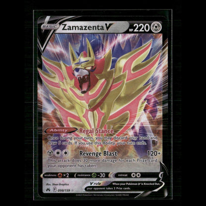 Zamazenta V 098/159 SWSH: Crown Zenith NM Pokemon