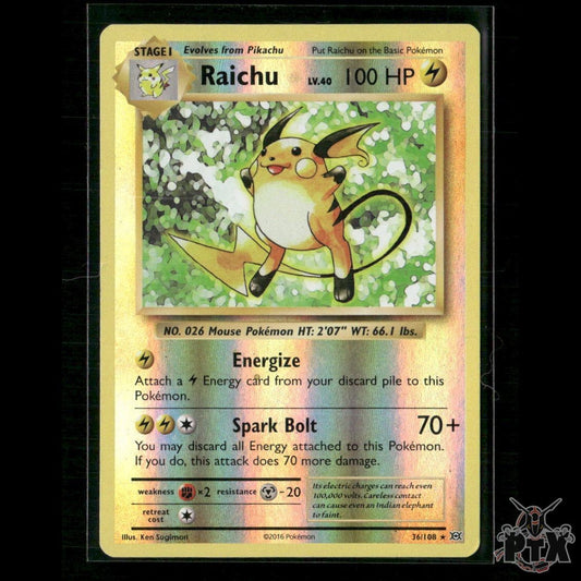 Raichu Reverse Holo 36/108 XY - Evolutions HP Pokemon