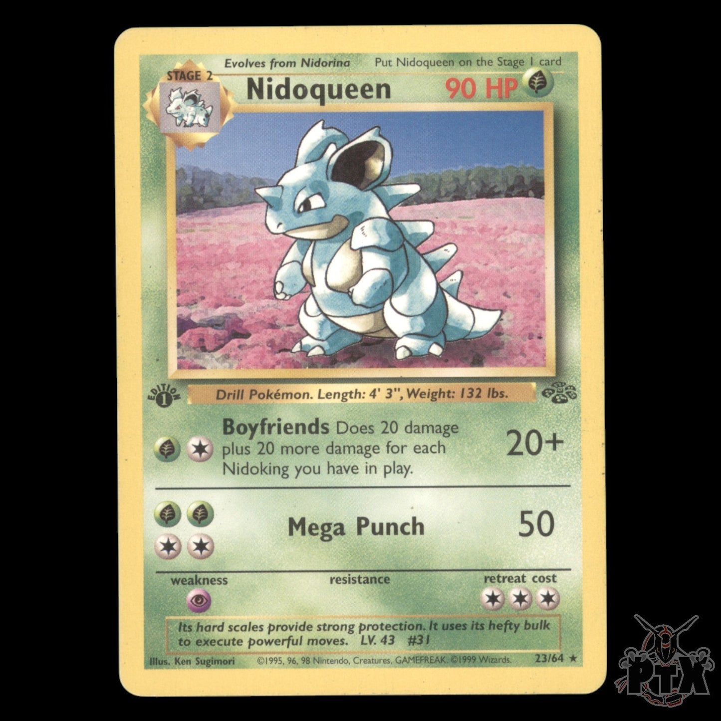 Nidoqueen #23/64 1st Edition Jungle LP/MP Pokemon 1999
