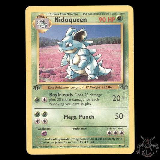 Nidoqueen #23/64 1st Edition Jungle LP/MP Pokemon 1999