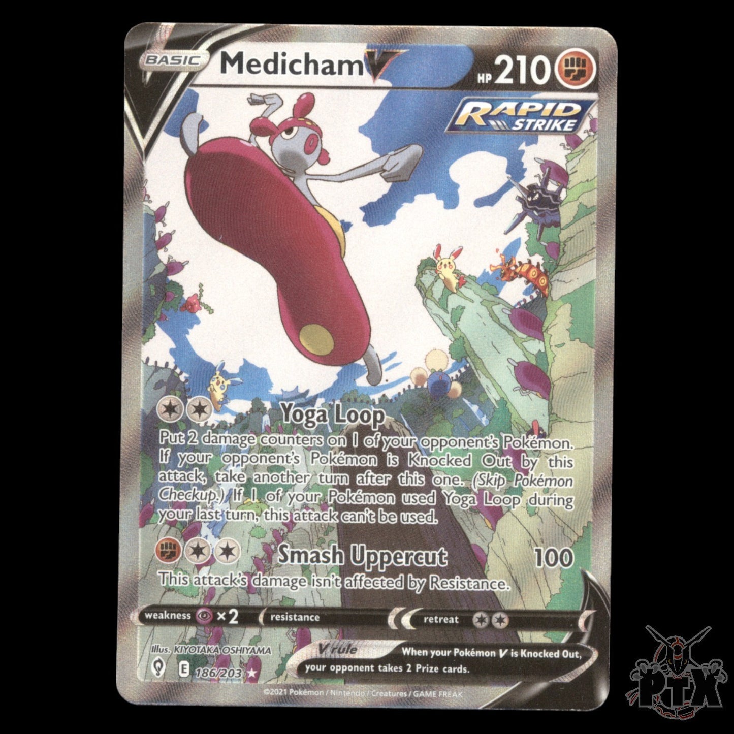 Medicham V #186/203 Evolving Skies NM/Near Mint Pokemon 2021