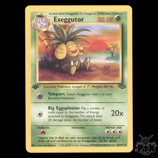 Exeggutor #35/64 1st Edition Jungle LP/Lightly Played Pokemon 1999