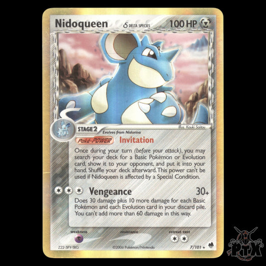 Nidoqueen Holo #7/101 EX Dragon Frontiers LP/MP Pokemon 2006