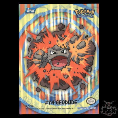 Topps Series 1 Geodude #74 Sticker 7/10 Puzzle LP/Lightly Played Pokemon 2000