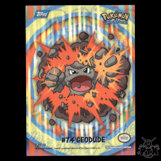 Topps Series 1 Geodude #74 Sticker 7/10 Puzzle LP/Lightly Played Pokemon 2000