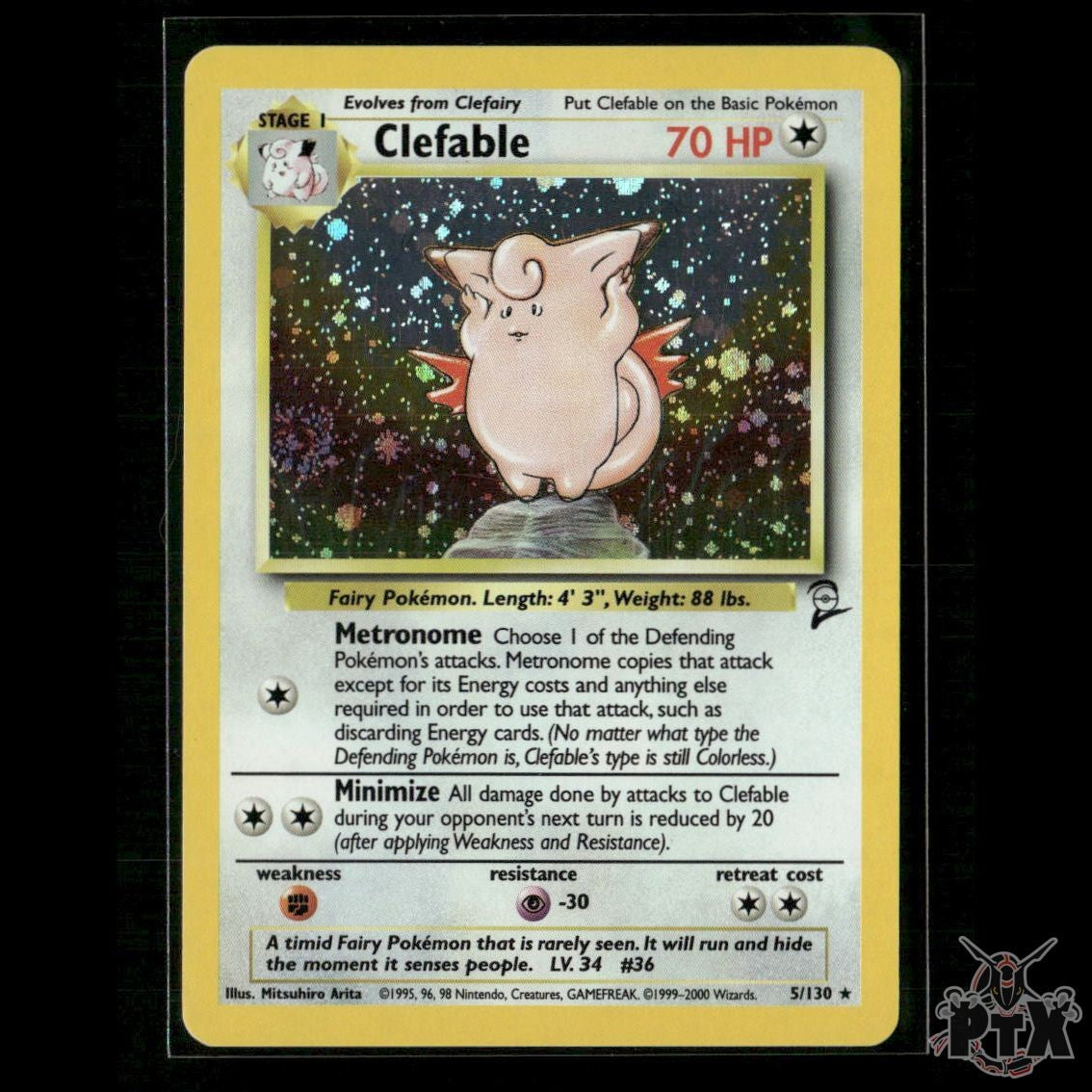 Clefable Holo 5/130 Base Set 2 NM/LP Pokemon