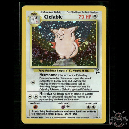 Clefable Holo 5/130 Base Set 2 NM/LP Pokemon