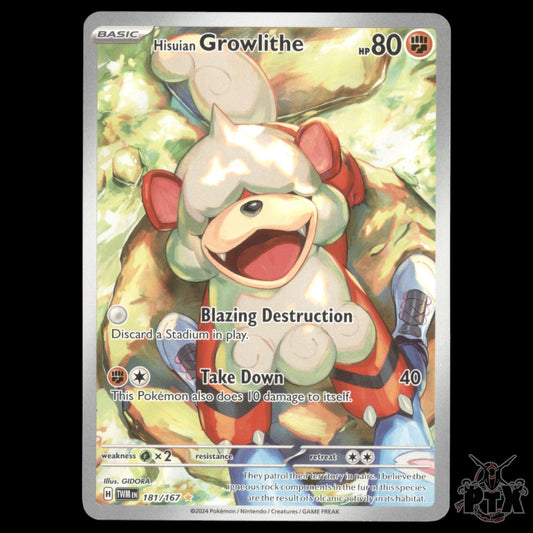 Hisuian Growlithe #181/167 Twilight Masquerade NM/Near Mint Pokemon 2024