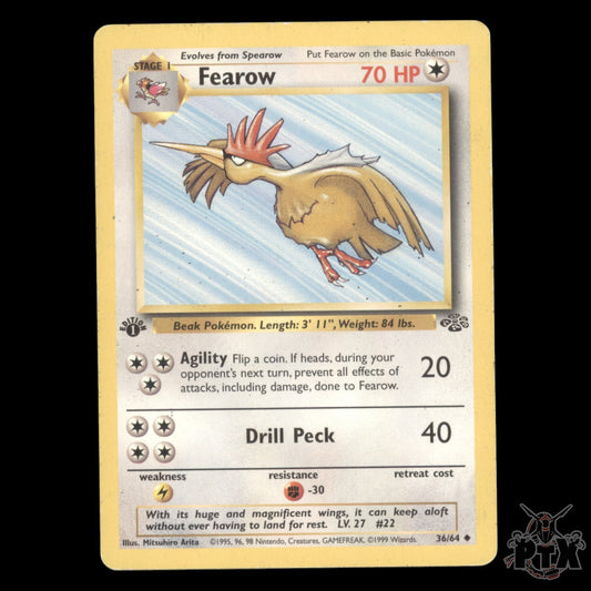 Fearow #36/64 1st Edition Jungle HP/Heavily Played Pokemon 1999