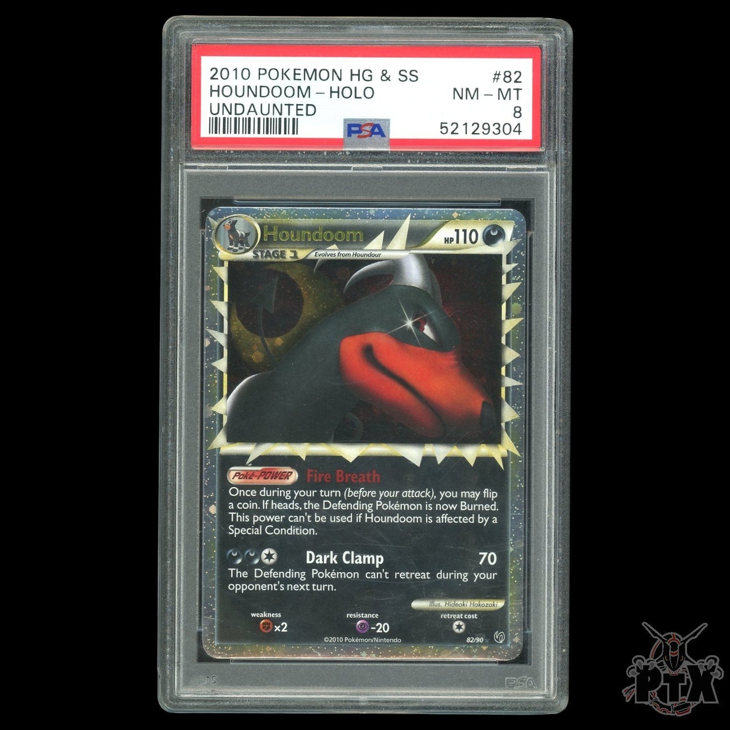 Houndoom Prime 82/90 PSA 8 Undaunted Pokemon 2010