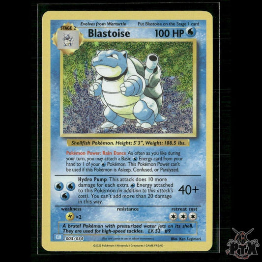 Blastoise 003/034 Trading Card Game Classic NM Pokemon