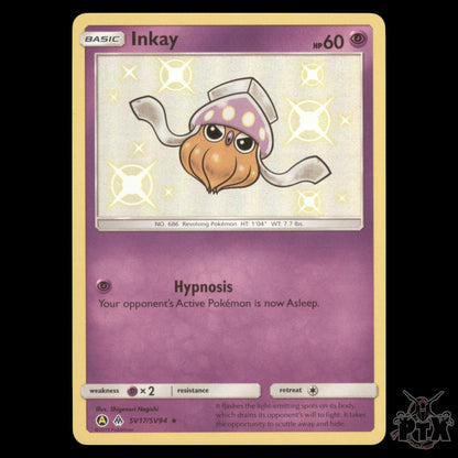 Inkay #SV17/SV94 Hidden Fates NM/Near Mint Pokemon 2019