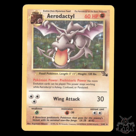 Aerodactyl Holo #1/62 Fossil LP/Lightly Played Pokemon 1999