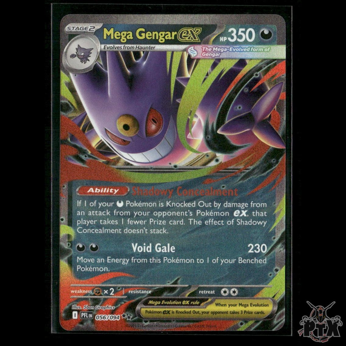 Mega Gengar ex 056/094 ME02: Phantasmal Flames NM Pokemon