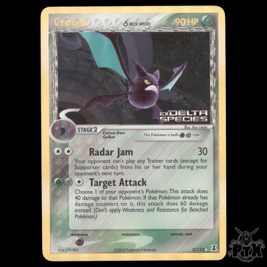 Crobat Reverse Holo #2/113 EX Delta Species NM/Near Mint Pokemon 2005