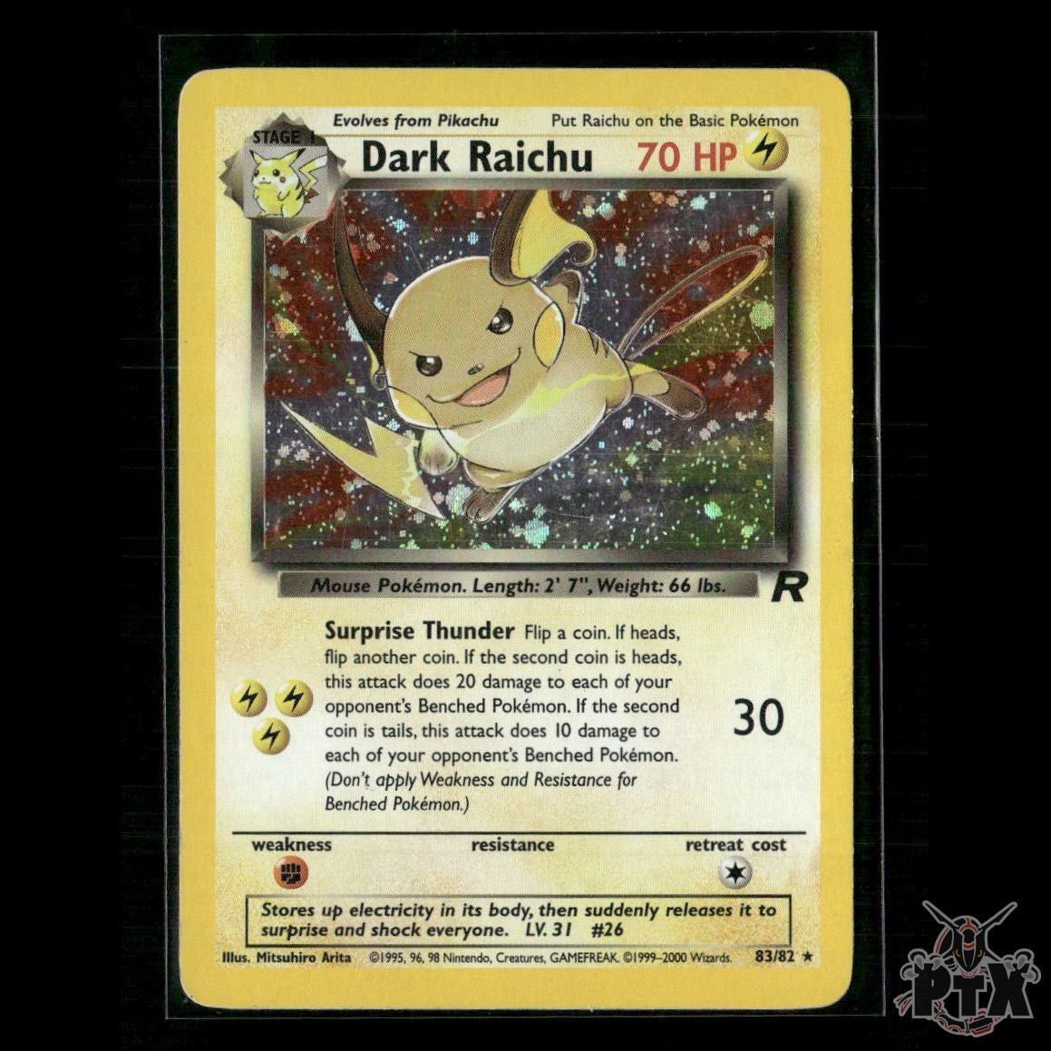 Dark Raichu Holo 83/82 Team Rocket NM Pokemon