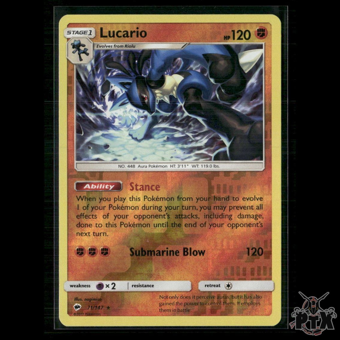 Lucario 71/147 SM - Burning Shadows LP Pokemon