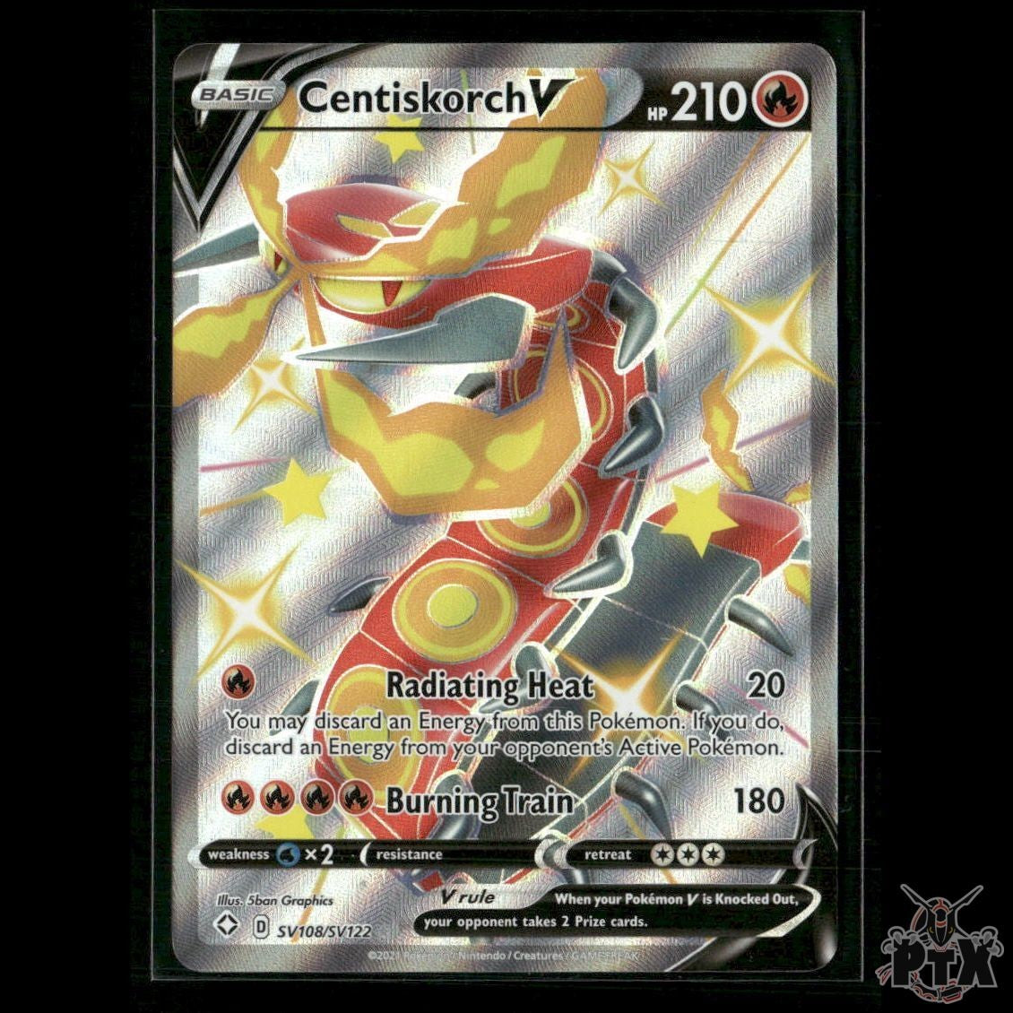 Centiskorch V SV108/SV122 Shining Fates: Shiny Vault NM Pokemon