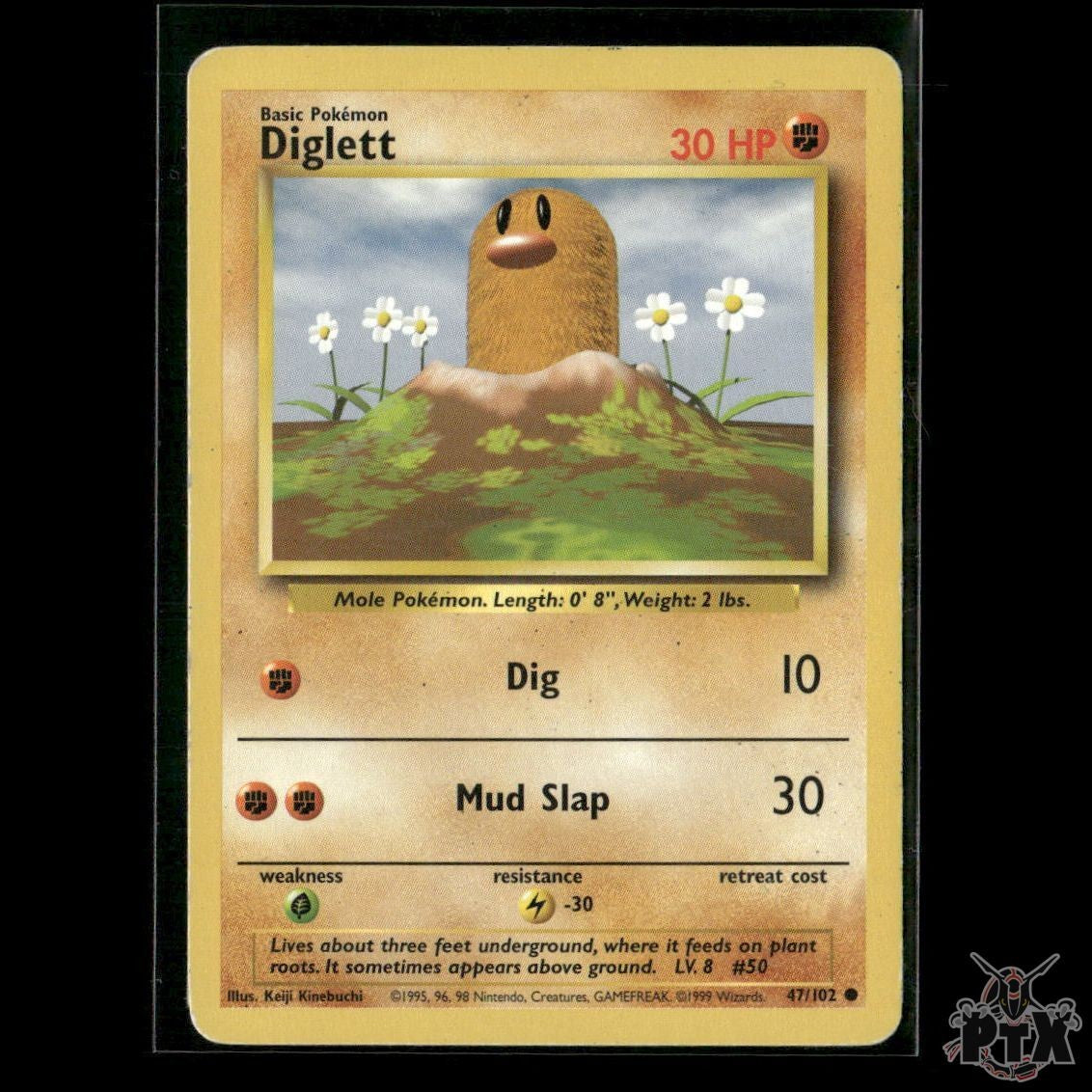 Diglett 47/102 Base Set MP Pokemon