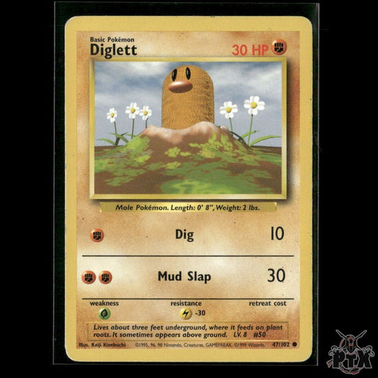 Diglett 47/102 Base Set MP Pokemon