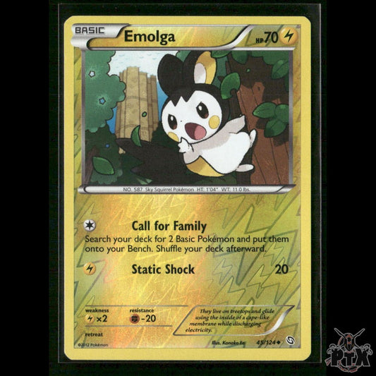 Emolga Reverse Holo 45/124 Dragons Exalted LP Pokemon