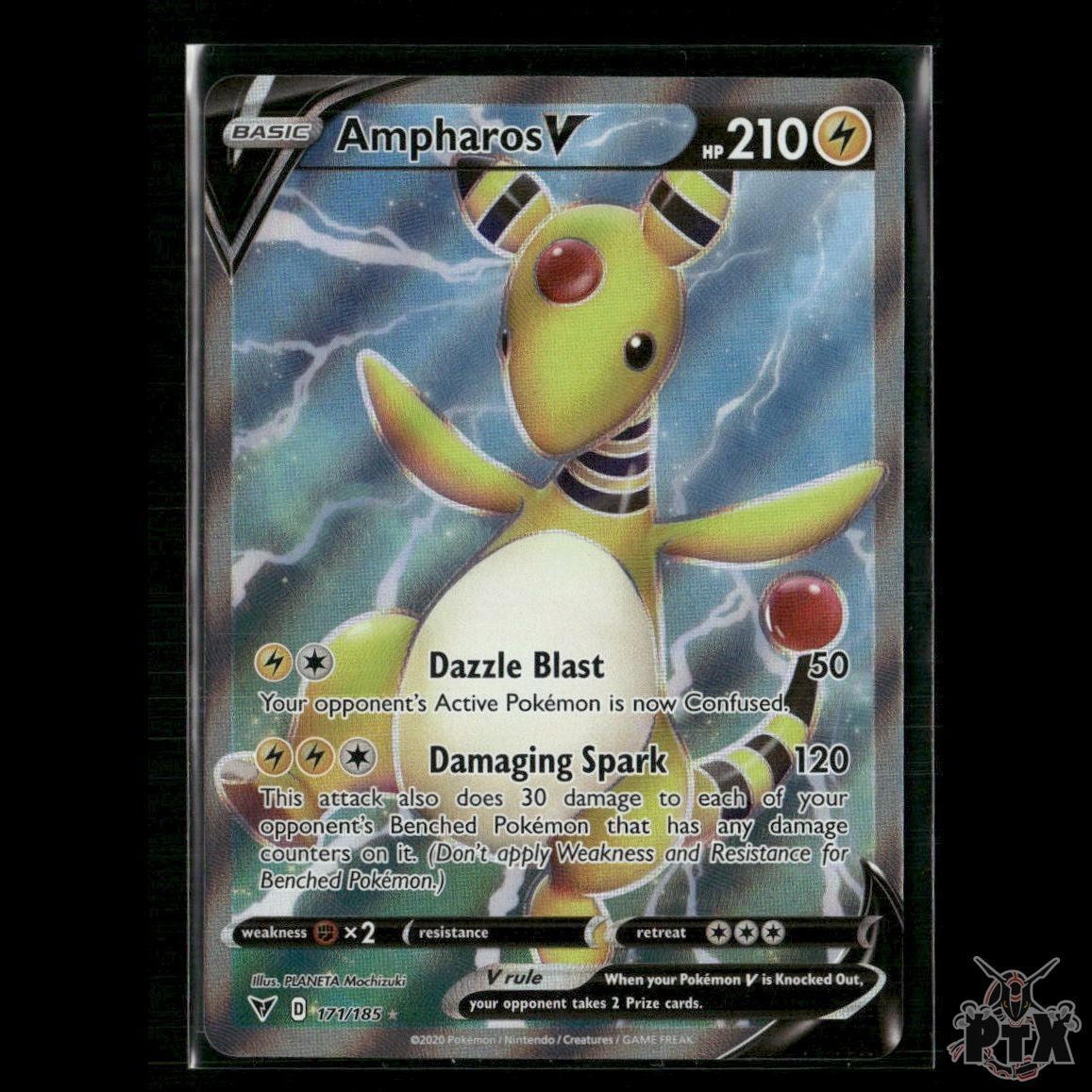 Ampharos V (Full Art) 171/185 SWSH04: Vivid Voltage NM Pokemon