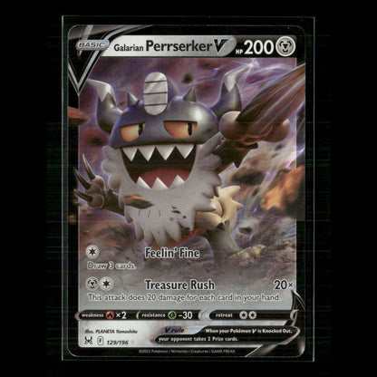 Galarian Perrserker V 129/196 SWSH11: Lost Origin NM Pokemon