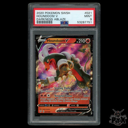 Houndoom V 021/189 PSA 9 Darkness Ablaze Pokemon 2020