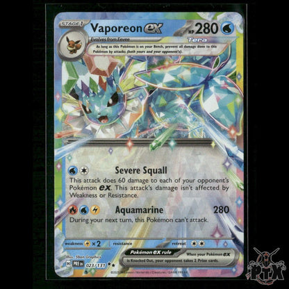 Vaporeon ex 023/131 SV: Prismatic Evolutions NM Pokemon