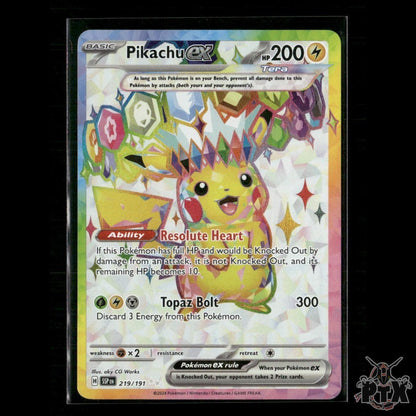 Pikachu ex 219/191 SV08: Surging Sparks NM Pokemon