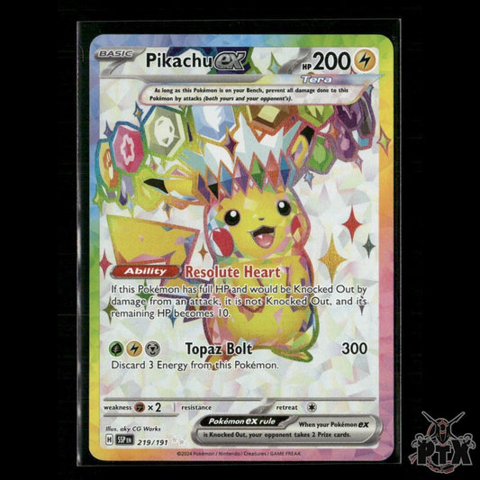 Pikachu ex 219/191 SV08: Surging Sparks NM Pokemon