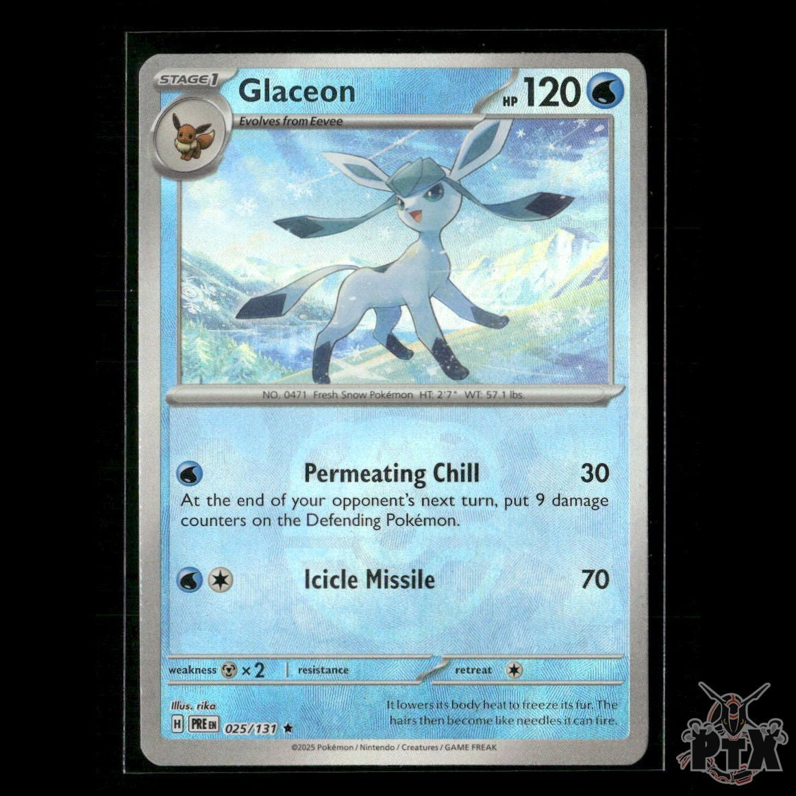 Glaceon (Master Ball Pattern) 025/131 SV: Prismatic Evolutions NM Pokemon