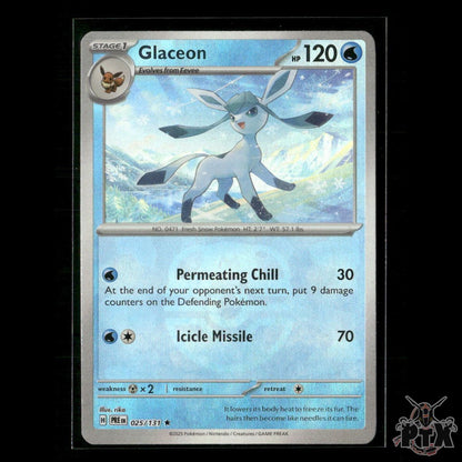 Glaceon (Master Ball Pattern) 025/131 SV: Prismatic Evolutions NM Pokemon