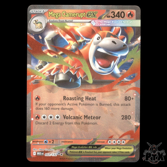 Mega Camerupt ex #022/132 Mega Evolution NM/Near Mint Pokemon 2025