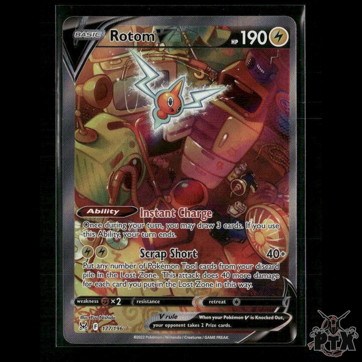 Rotom V (Alternate Full Art) 177/196 SWSH11: Lost Origin NM Pokemon