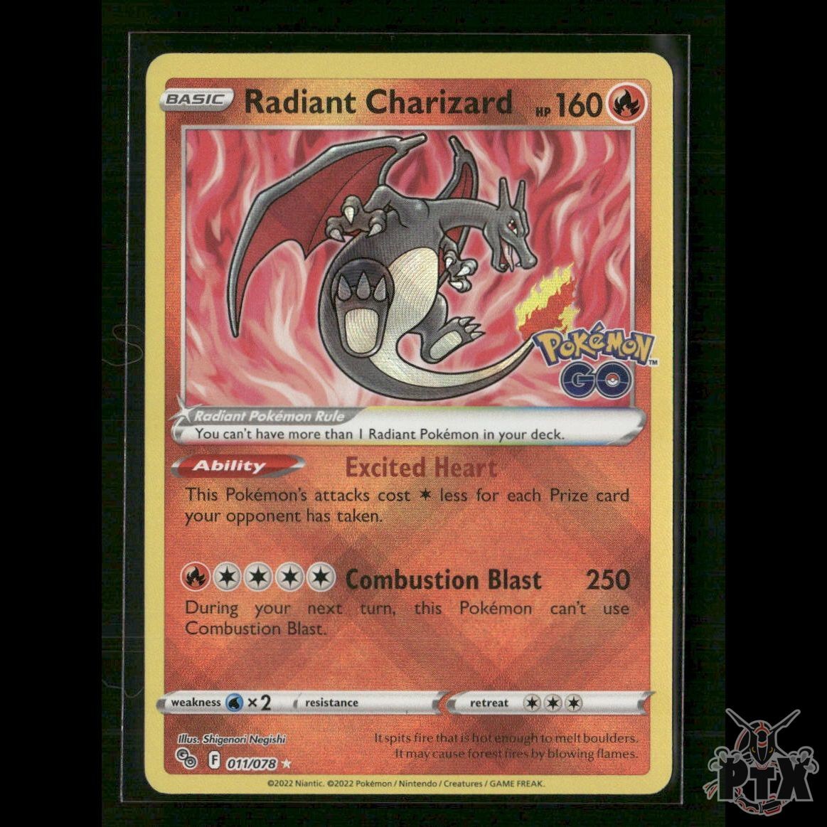 Radiant Charizard 011/078 Pokemon GO NM Pokemon