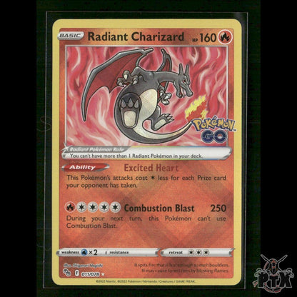 Radiant Charizard 011/078 Pokemon GO NM Pokemon