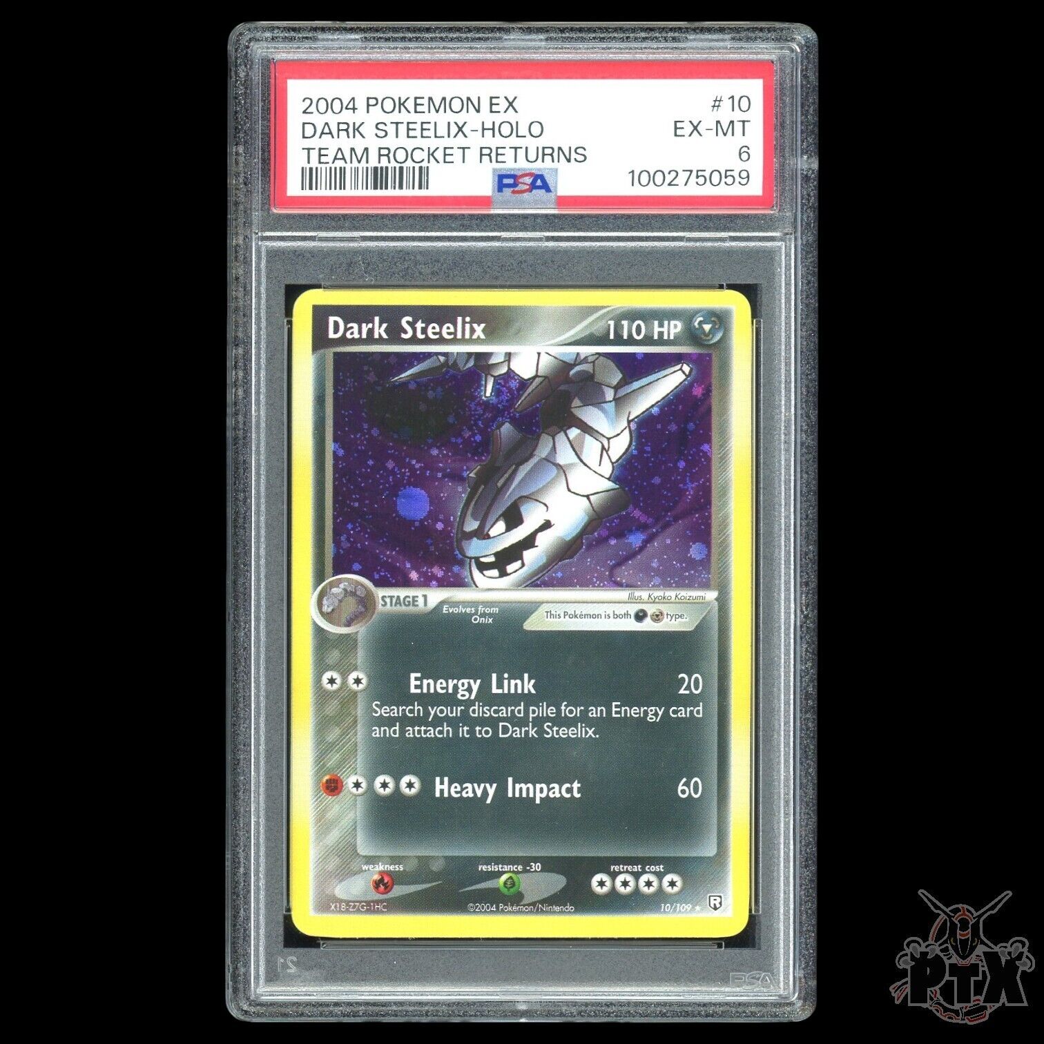 Dark Steelix Holo #10/109 PSA 6 Team Rocket Return Pokemon 2004