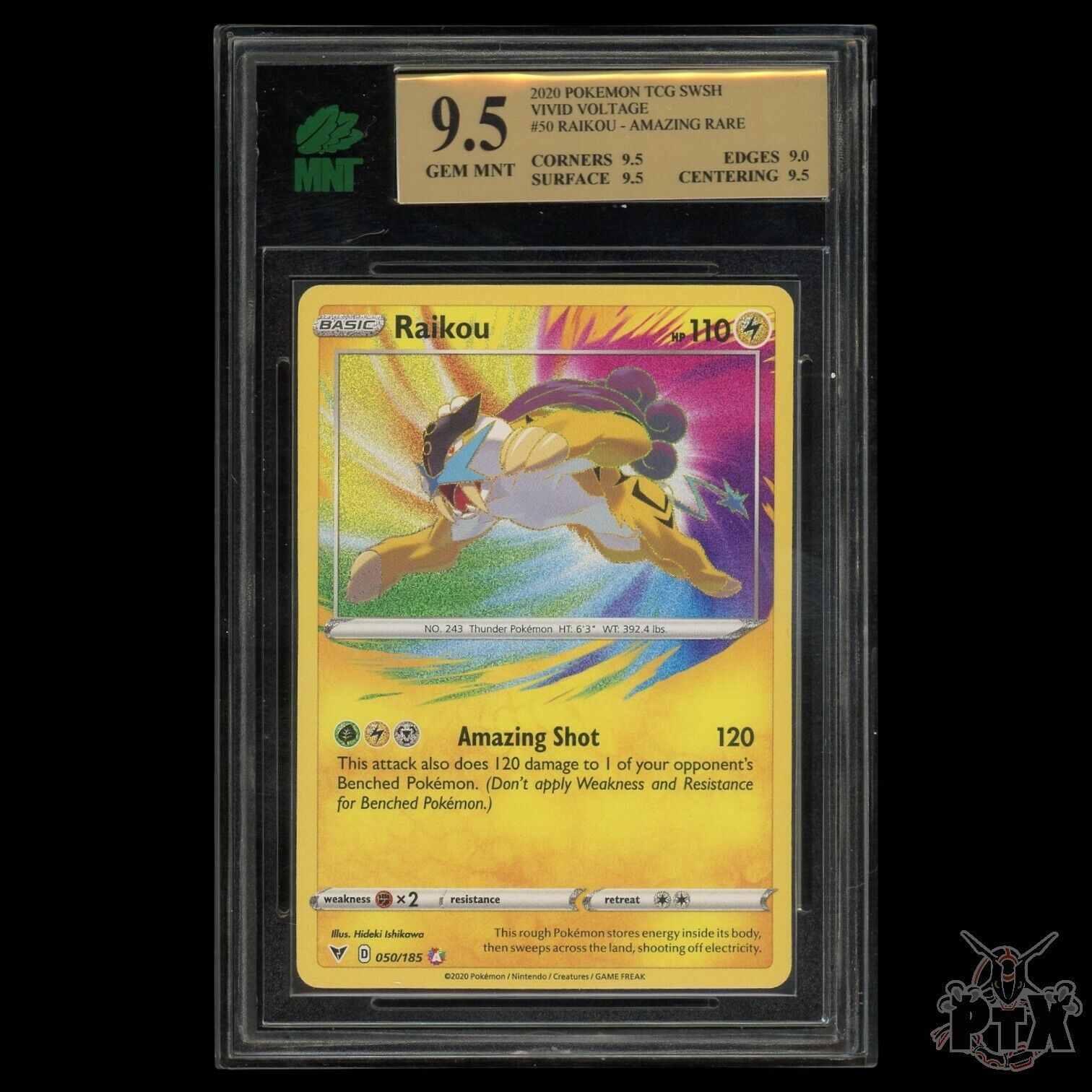 Raikou Amazing Rare #50/185 PSA/MNT 9.5 Vivid Voltage SWSH Pokemon 2020
