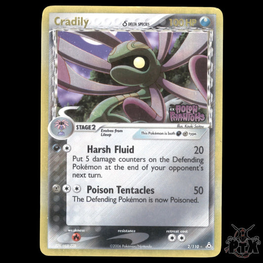 Cradily Reverse Holo #2/110 EX Holon Phantoms MP/Moderatly Played
