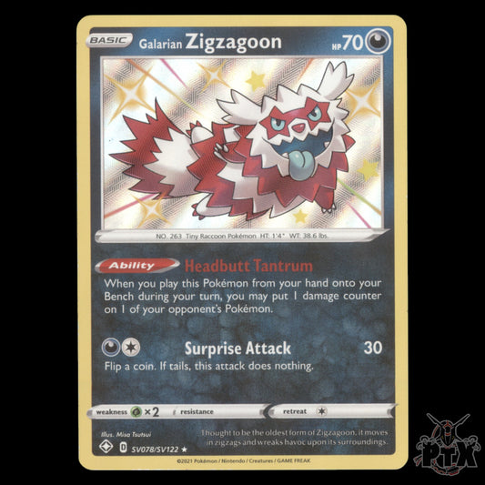 Galarian Zigzagoon SV078/SV122 Shining Fates